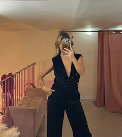 Body velvet paillettes