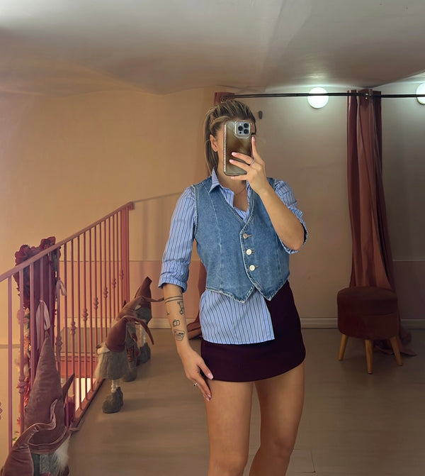 Gilet in jeans denim