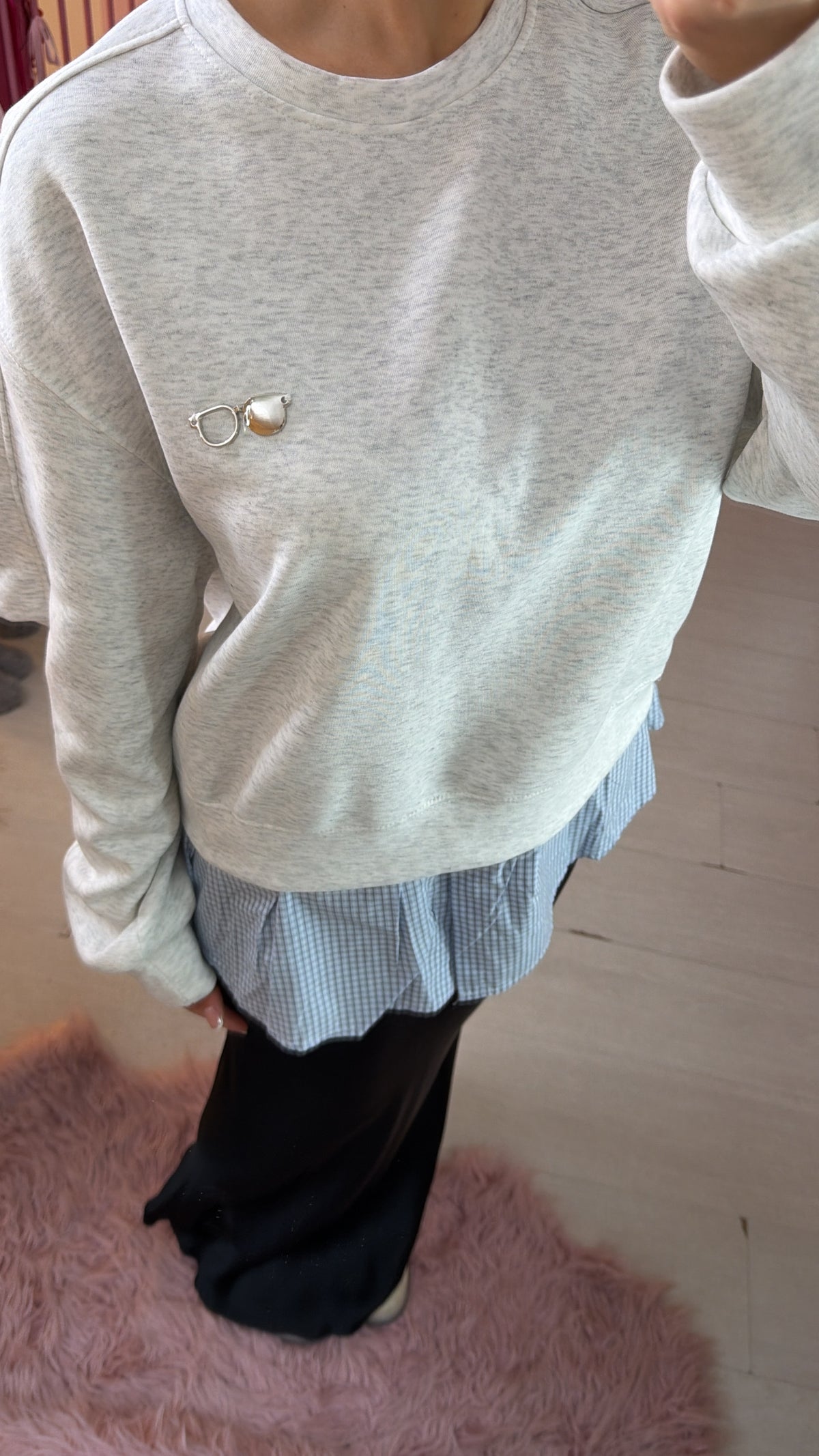 Felpa con camicia a quadretti