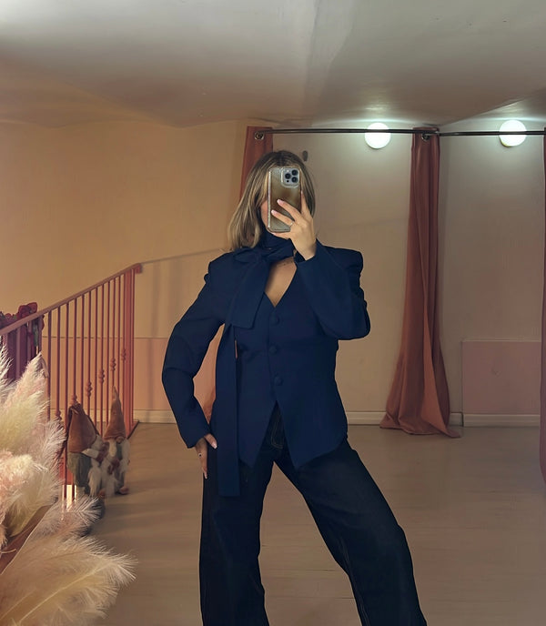 Blazer asimmetrico scollo V