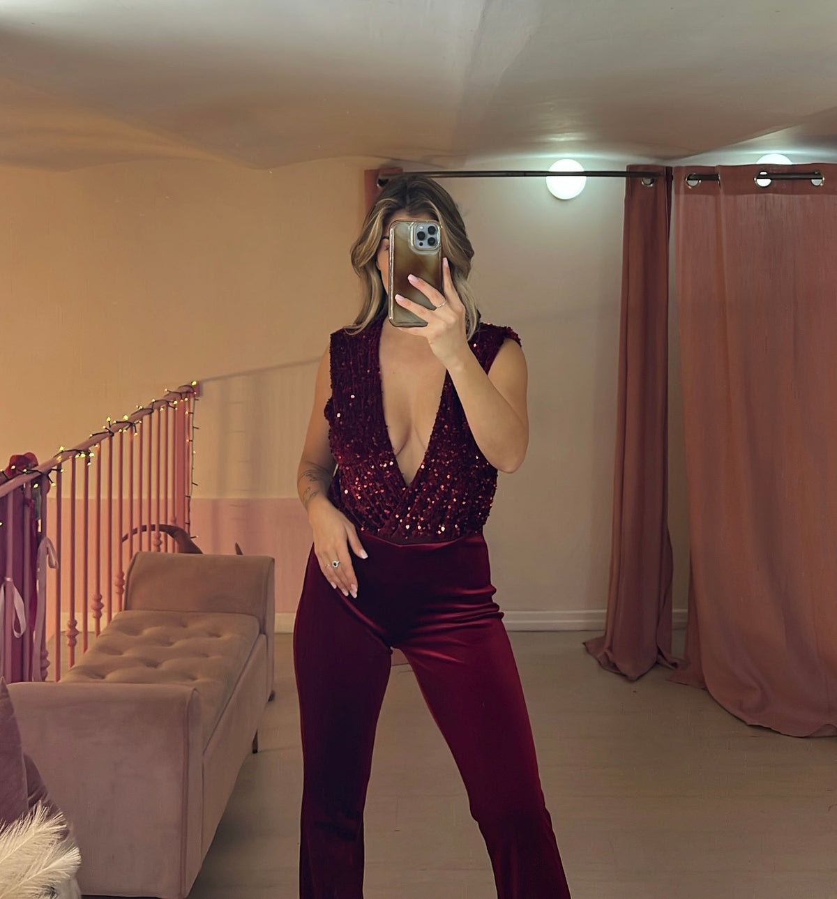 Body velvet paillettes