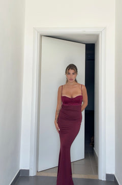Abito lungo con top in pizzo