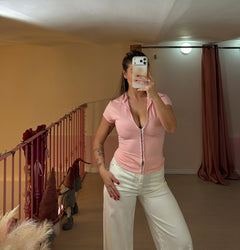 Top tshirt con colletto
