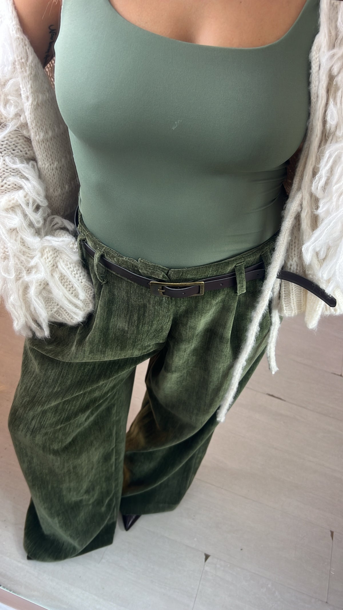 Pantalone effetto velluto