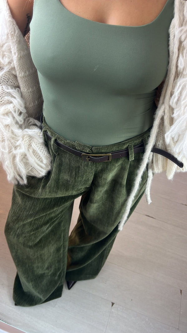 Pantalone effetto velluto