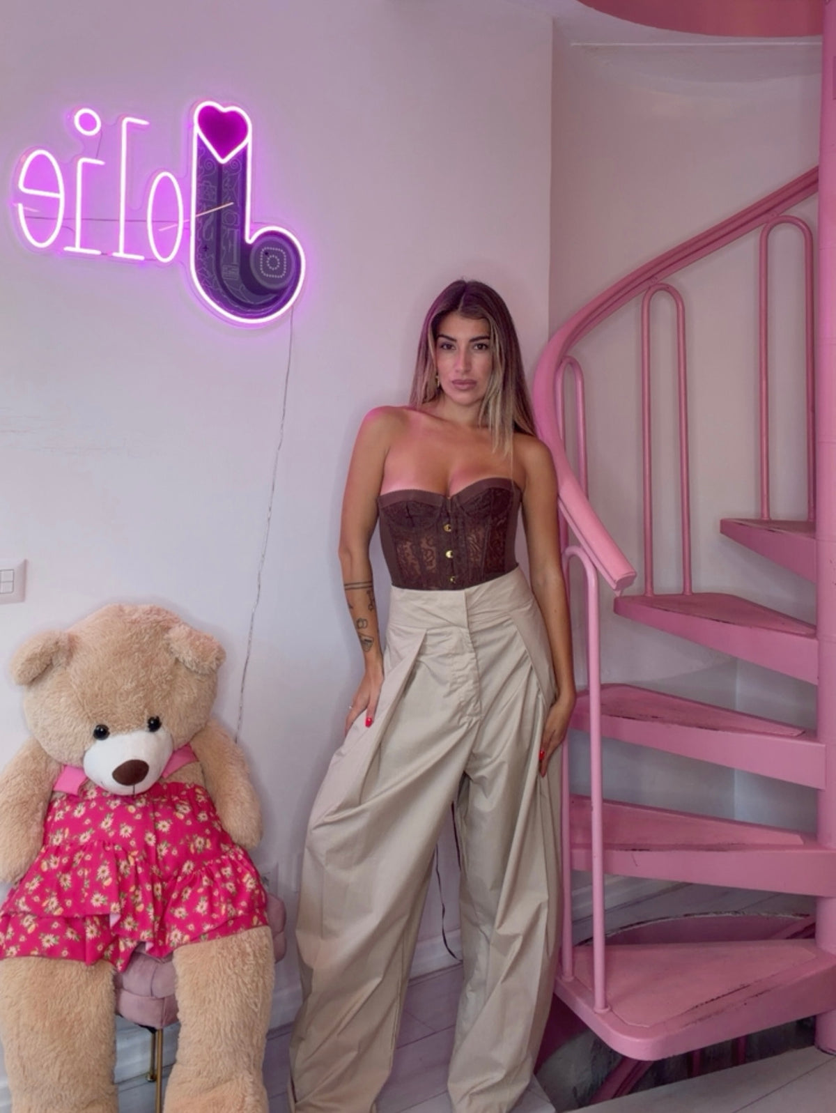 Pantalone Vita Alta con pences