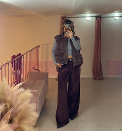 Pantalone effetto velluto