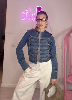 Giacca denim military