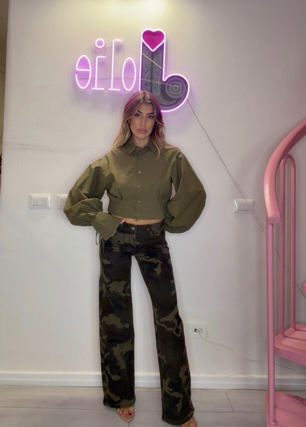 Jeans Wide Leg Mimetico