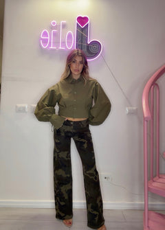 Jeans Wide Leg Mimetico