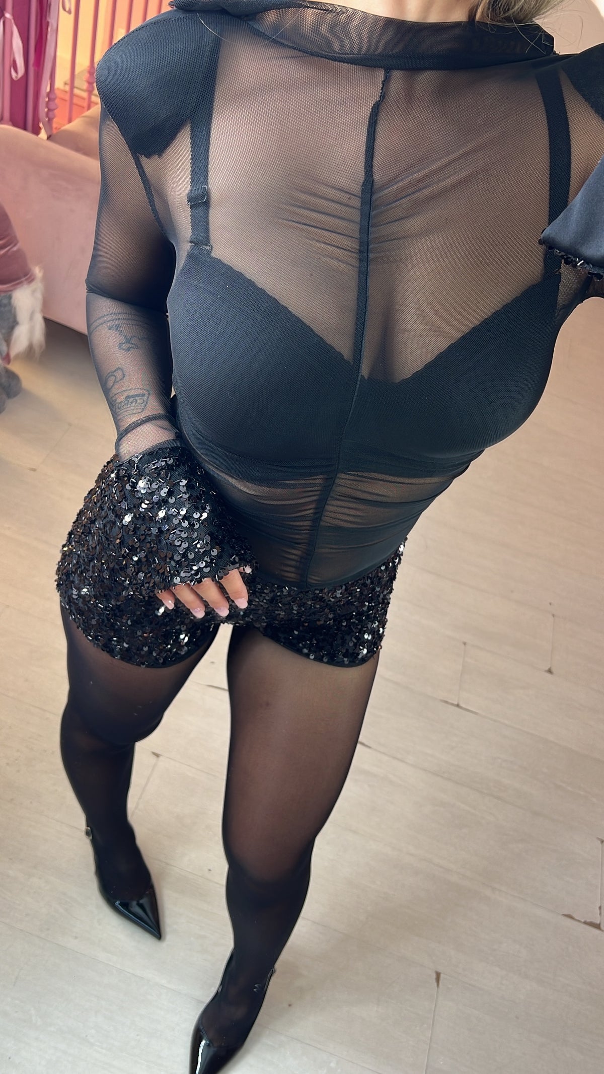 Tutina transaparent paillettes