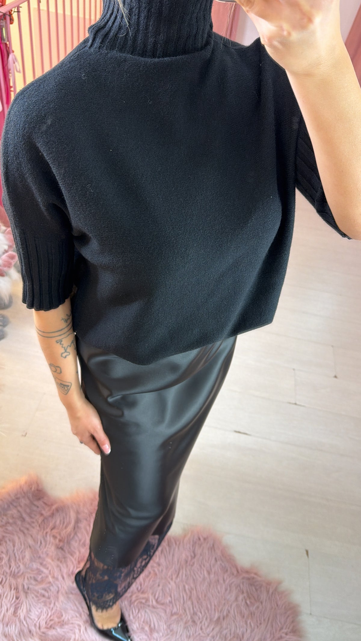 Lupetto in maglia manica corta