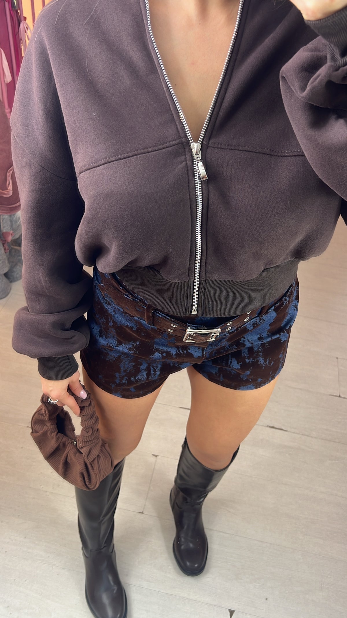 Mini shorts in velluto