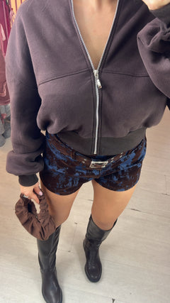 Mini shorts in velluto