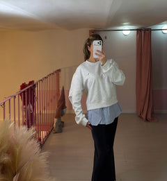 Felpa con camicia a quadretti