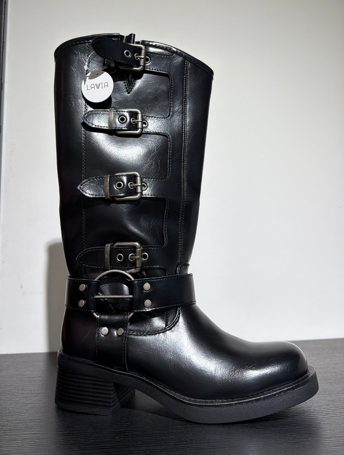 Stivale biker nero