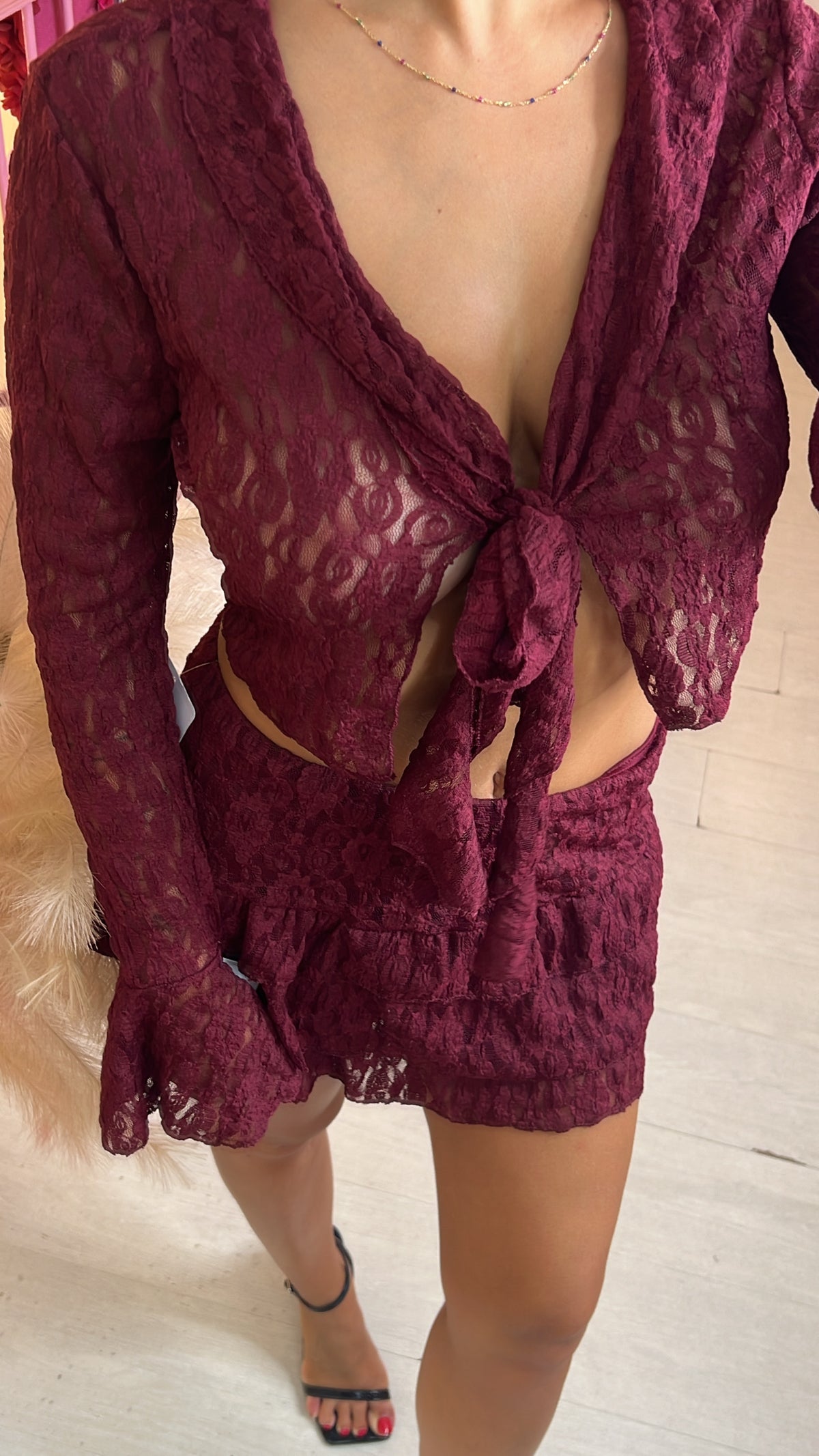 Coprispalle melody in pizzo