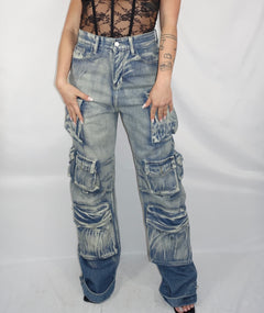 Jeans cargo in denim