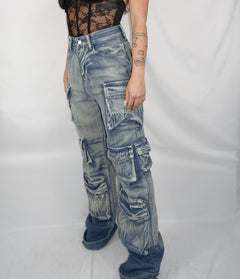 Jeans cargo in denim