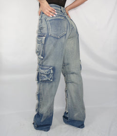 Jeans cargo in denim