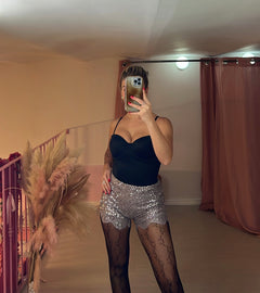 Culotte paillettes con pizzo
