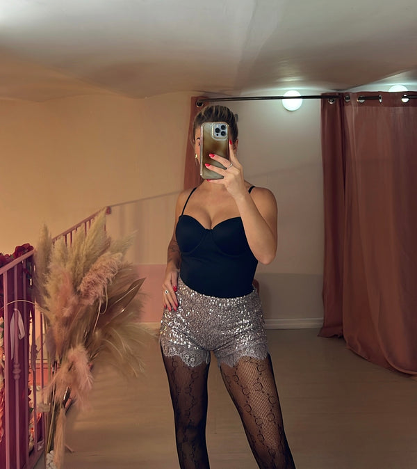 Culotte paillettes con pizzo
