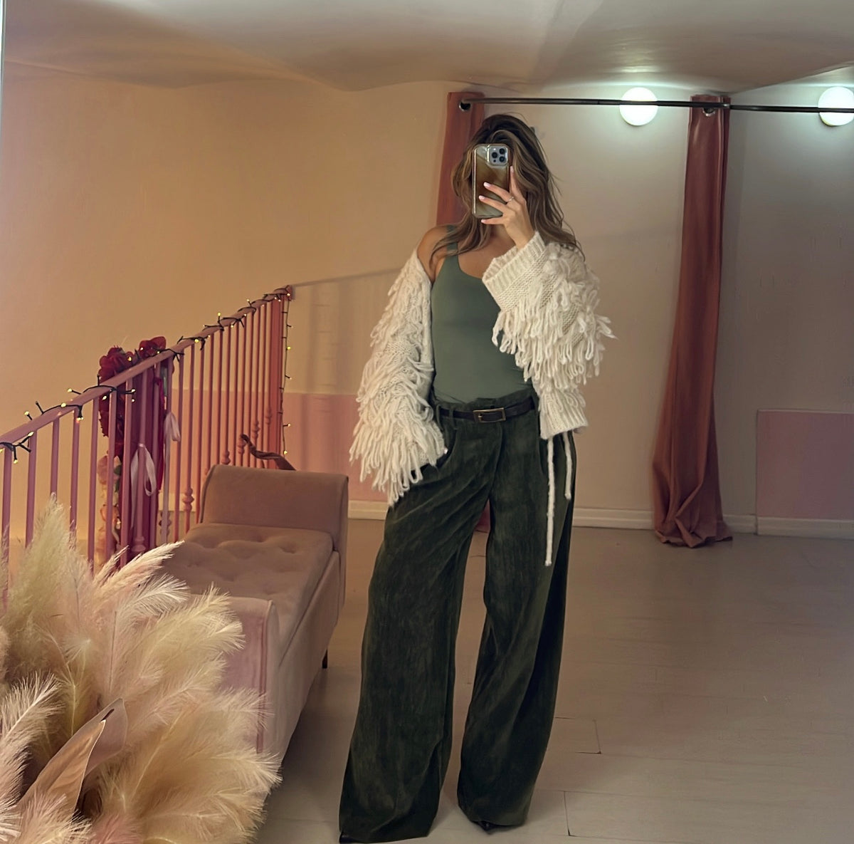 Pantalone effetto velluto