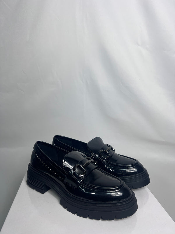 Mocassino nero lucido