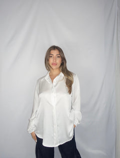 Camicia oversize in simil raso