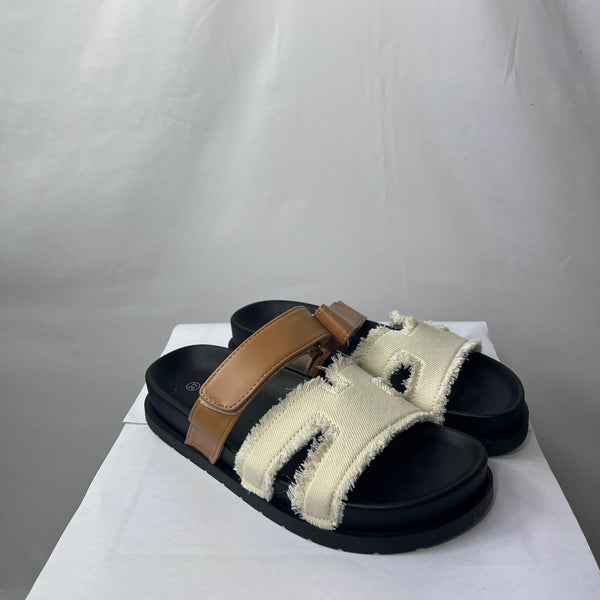 Ciabatta birkenstock denim white